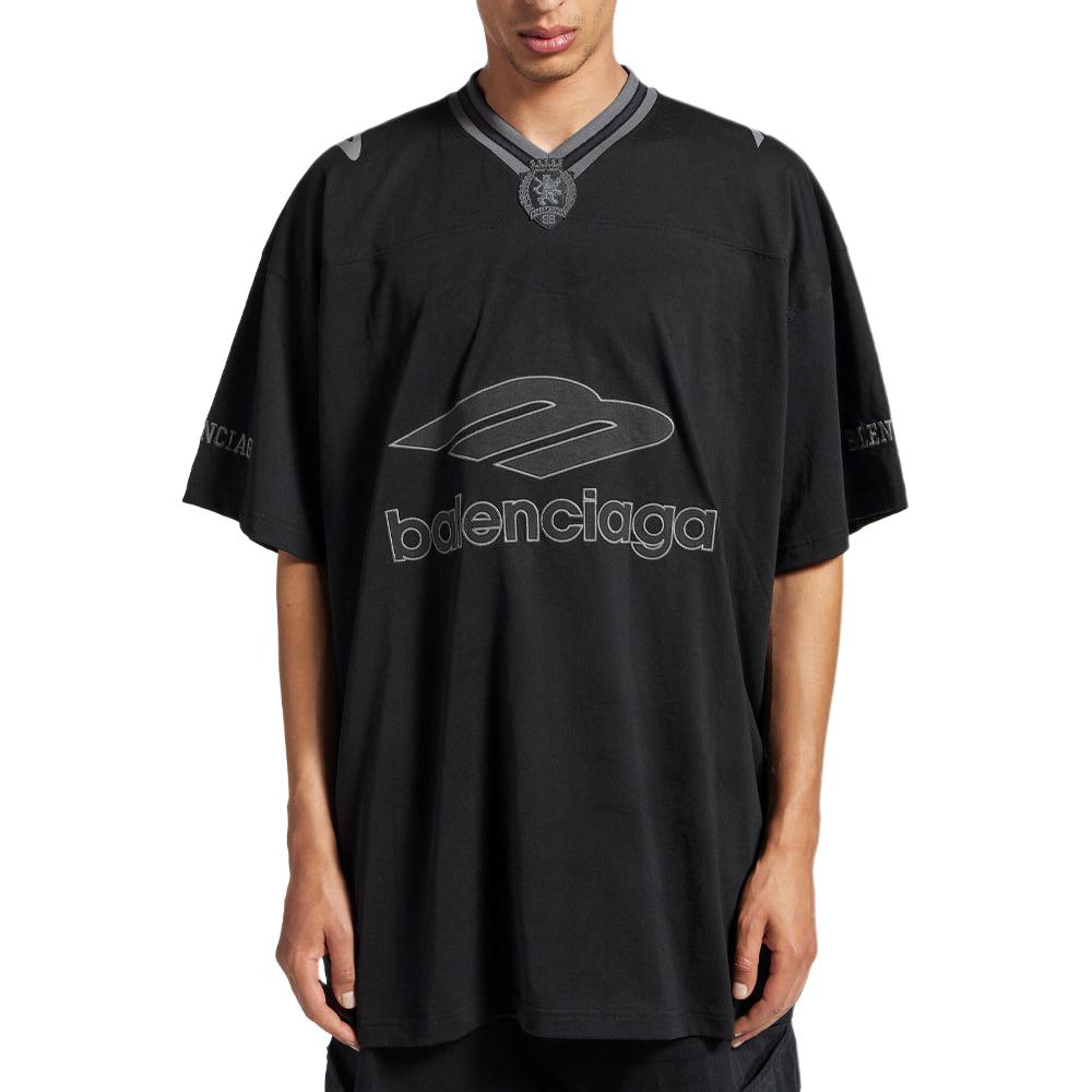 Футболка FW25 Extra Loose Fit мужская Balenciaga, черный/charcoal серый — фото 4