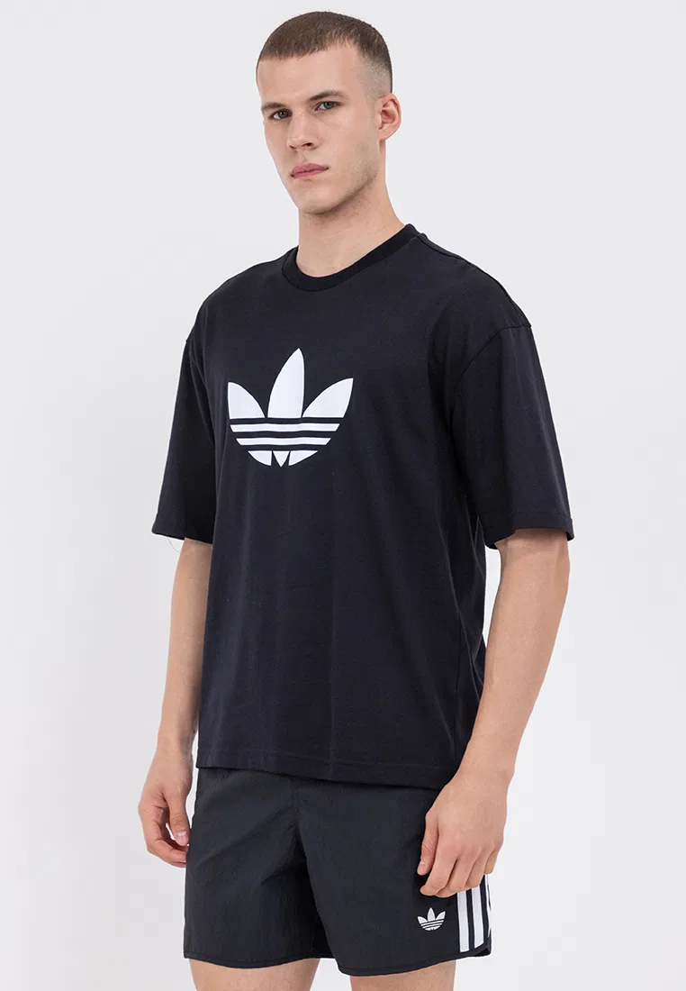 Футболка с коротким рукавом, Adicolor Trefoil, Adidas, белый/черный — фото 2