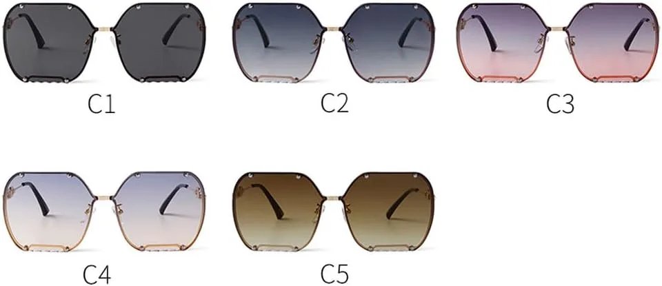 

Винтажные очки в металлической оправе для женщин, модные солнцезащитные очки класса люкс с HD-линзами и защитой от УФ-излучения UV400, для летнего сезона HVTVTLA, C2