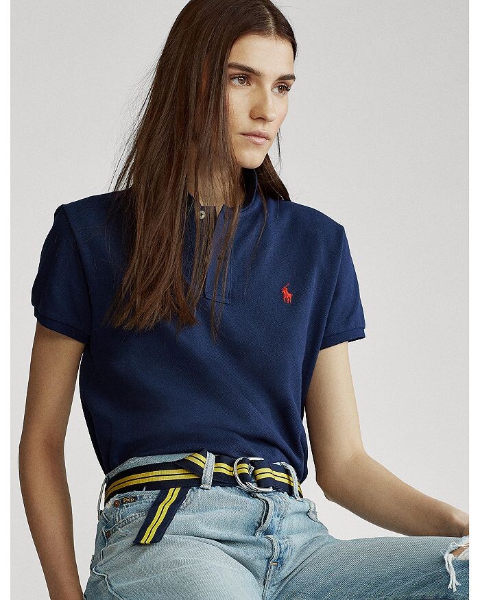 Рубашка-поло классического кроя в сетку Polo Ralph Lauren, синий — фото 3