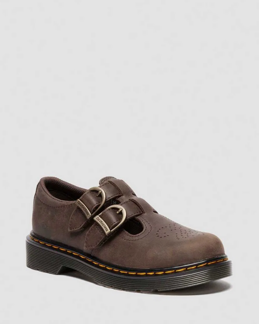 Детские туфли Dr Martens 8065 Mary Jane "Вайоминг", кожаные, коричневые
