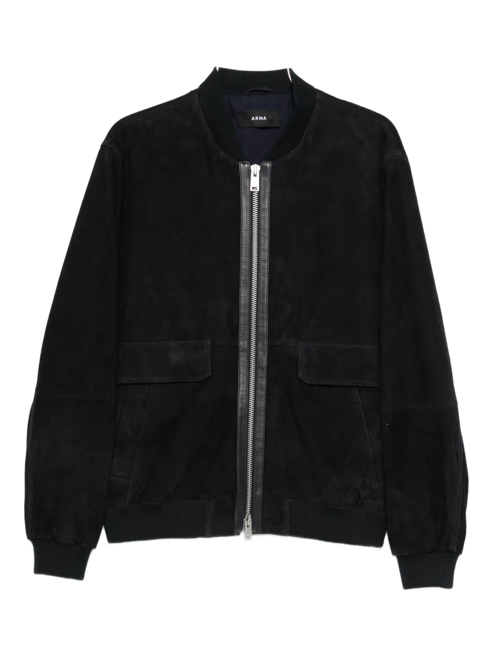 

Бомбер из замши на молнии Arma, черный