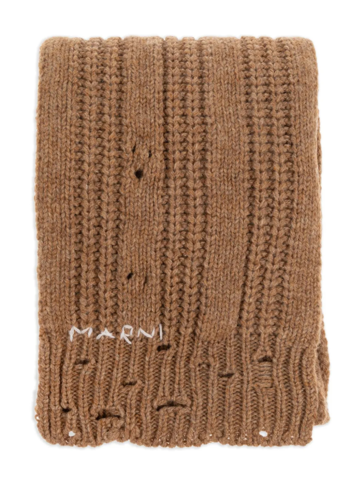 Шарф крупной вязки Marni, коричневый