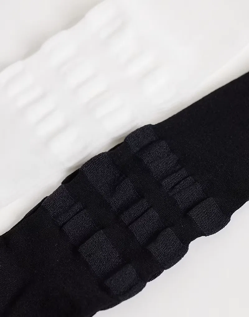 Комплект из двух прозрачных носков Adidas Originals, черно-белый — фото 2
