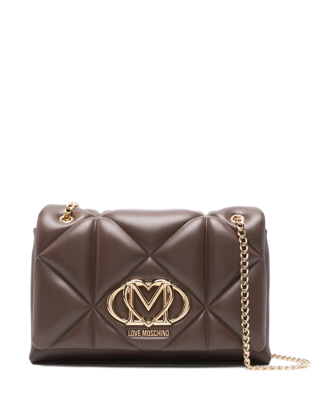 

Стеганая сумка через плечо с логотипом Love Moschino, коричневый
