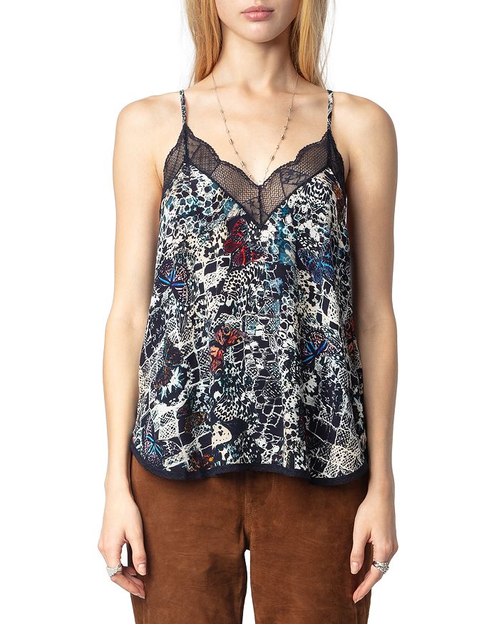

Мягкий топ Christy с рисунком бабочки Zadig & Voltaire, синий