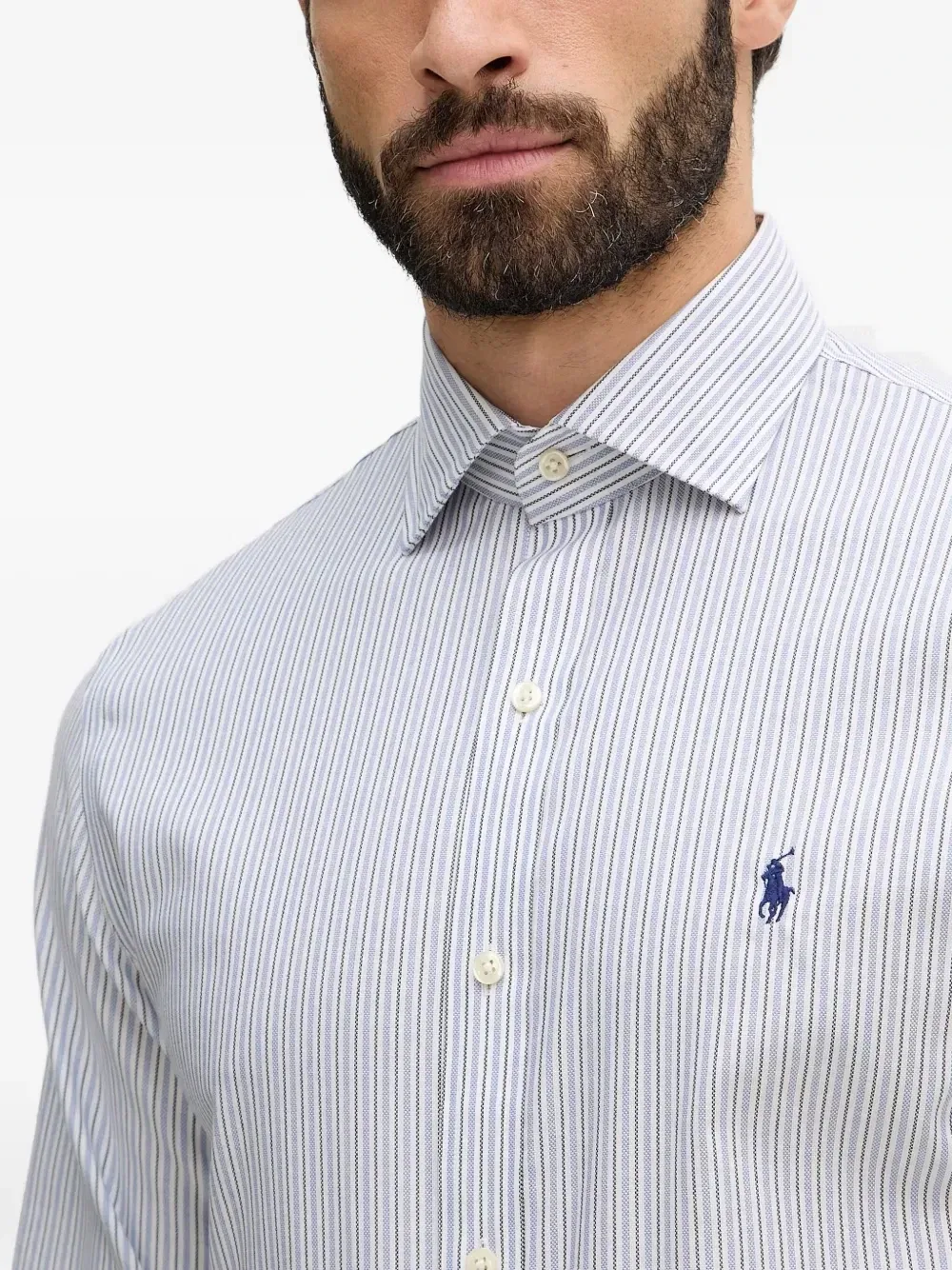 Полосатая рубашка POLO RALPH LAUREN, белый — фото 4