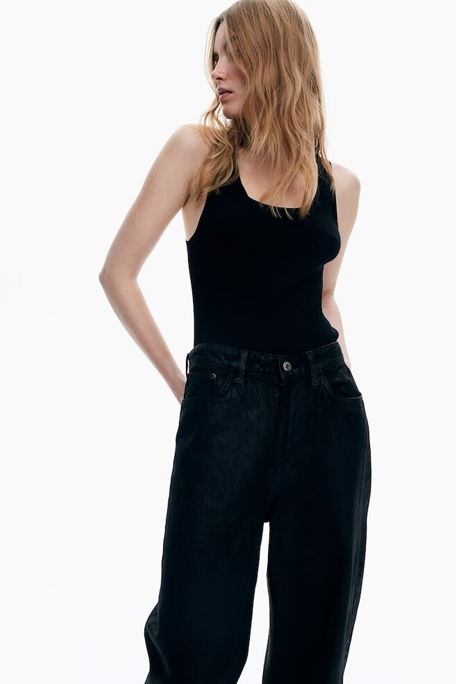 

Широкие ультравысокие джинсы H&M, черный