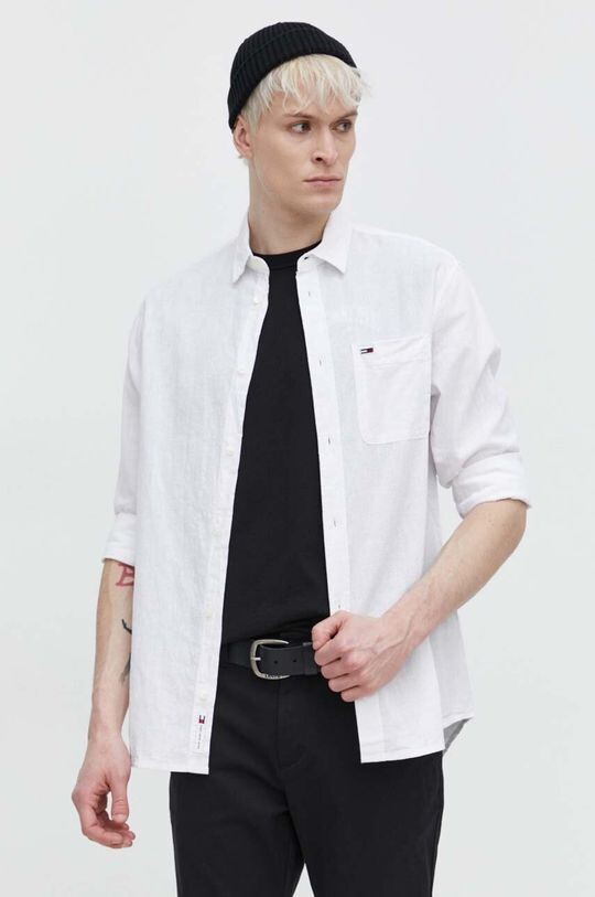 

Рубашка из смесового льна Tommy Jeans, белый