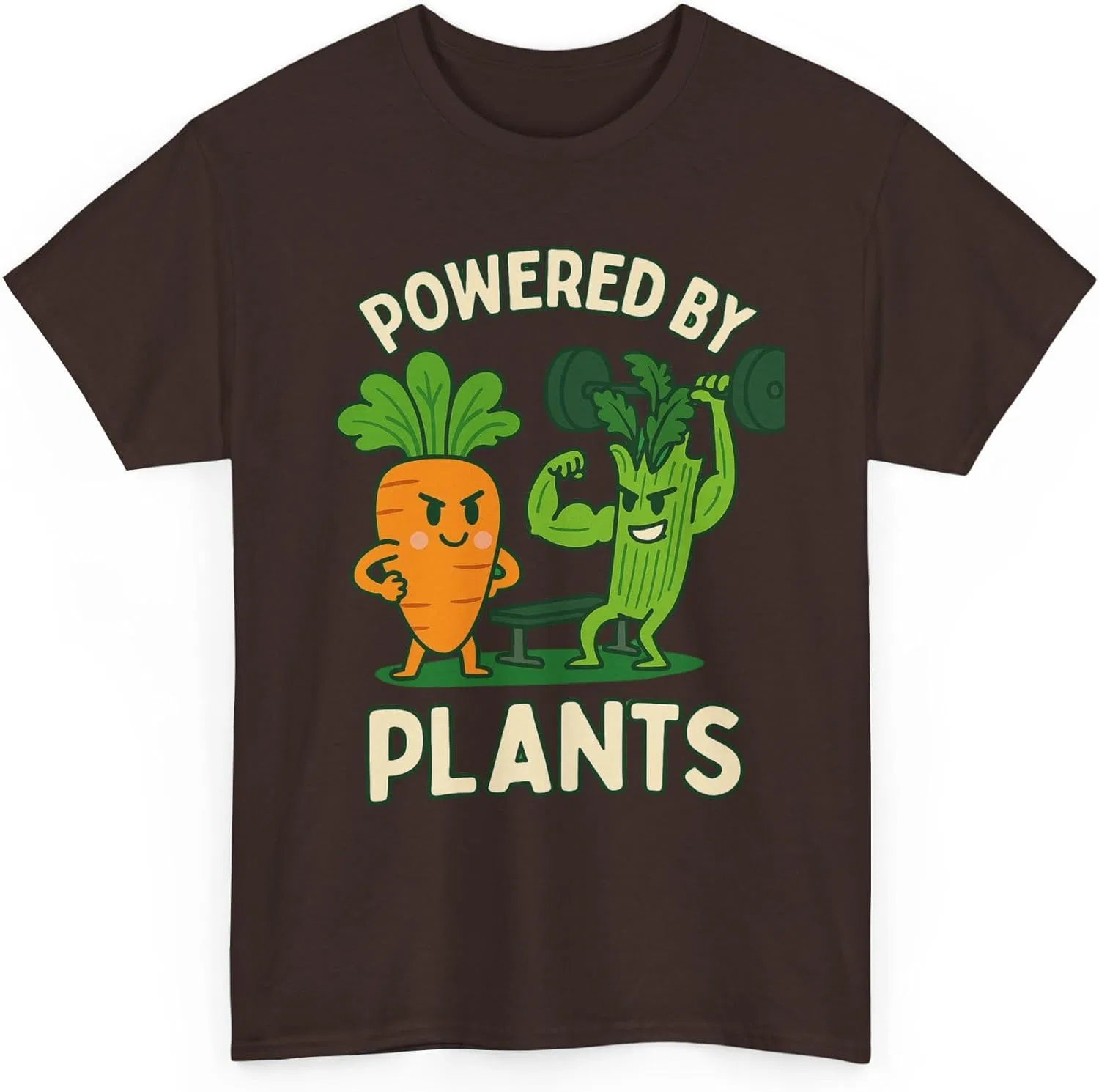 Футболка унисекс Powered by Plants, веганский подарок, футболка для тренировок на растительной основе, экологичная одежда, забавная фитнес-футболка — фото 3
