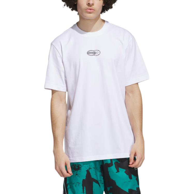 Футболка с принтом Get Buckets Adidas, белый — фото 3