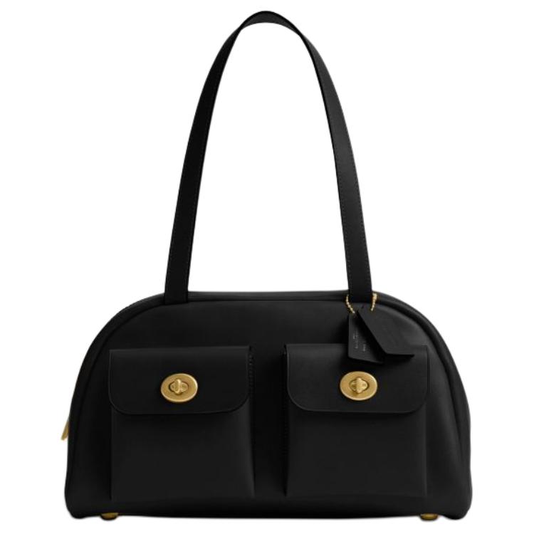 

COACH Оригинальная женская сумка из натуральной кожи крупного размера черного цвета