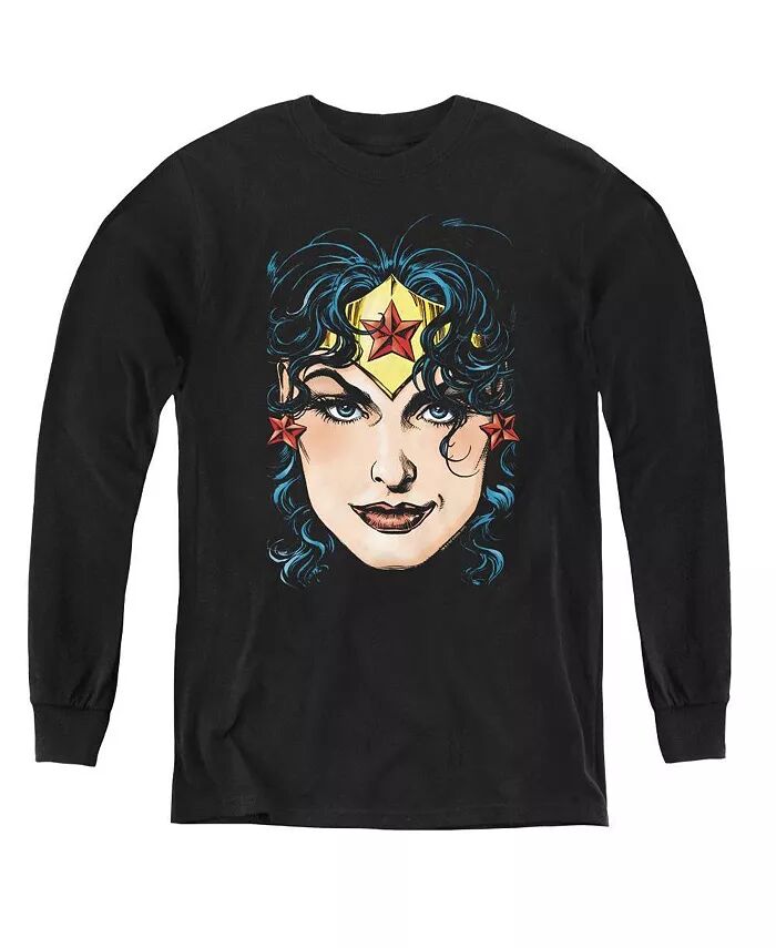 

Свитшот с длинными рукавами Boys of America Youth Dco Wonder Woman Head Justice League, черный