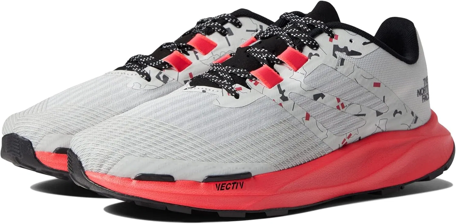 Мужские кроссовки для трейлраннинга Vectiv The North Face, Tnf White Trail Marker Print Brilliant Coral