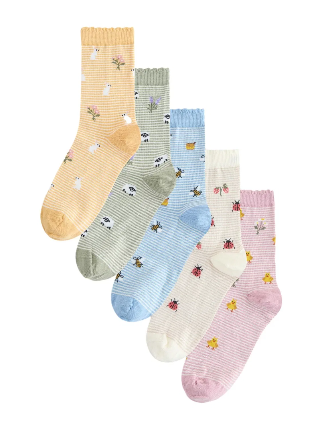 Носки Next, Light Blue/Yellow/Light Green/Lilac/White