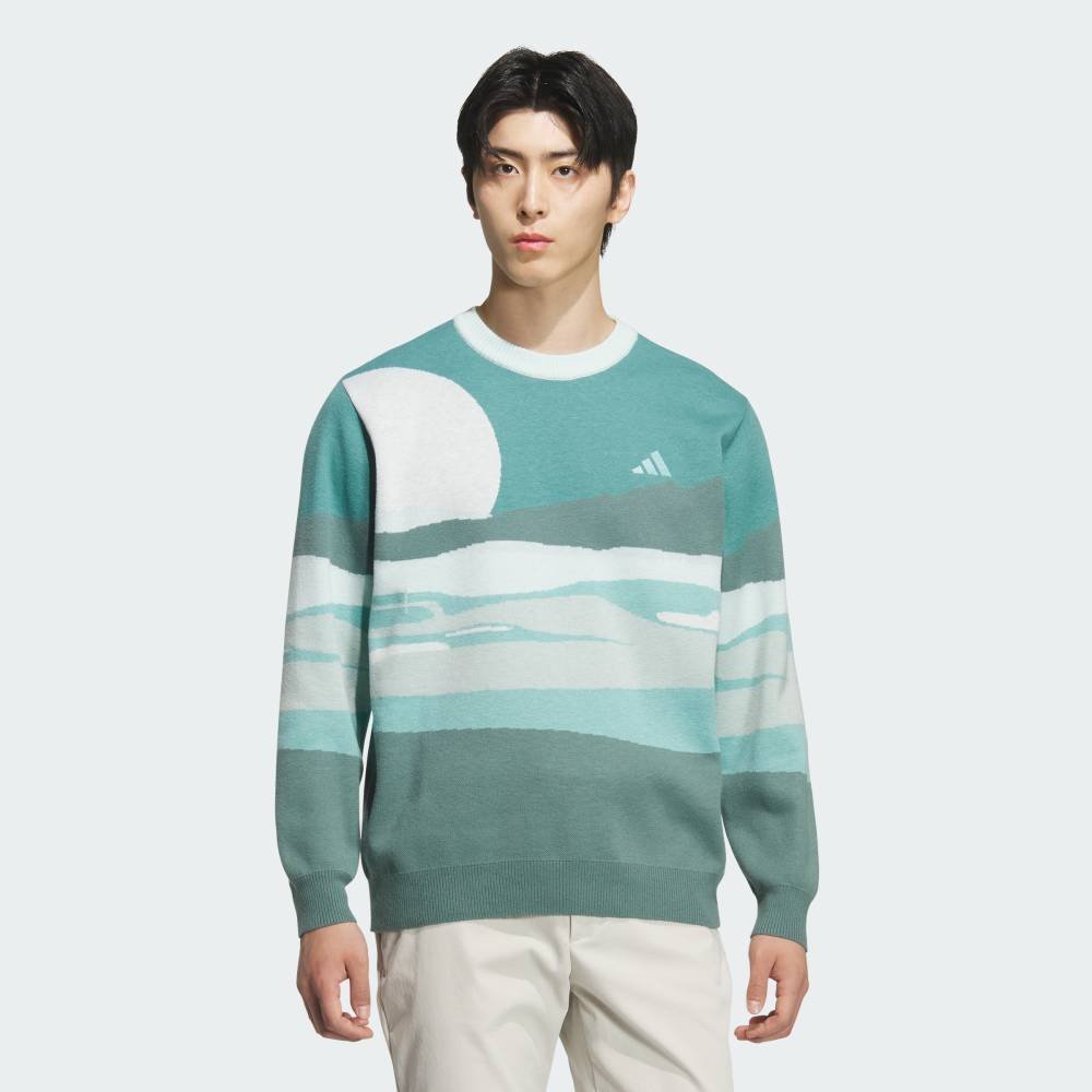 Мужской свитер с длинным рукавом и графическим принтом Adidas, Turquoise