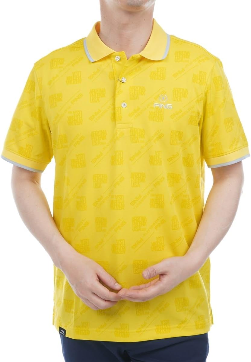 

Мужская поло-рубашка с коротким рукавом Pin Apparel 621-5160313 (с косым логотипом) / для гольфа Ping, желтый