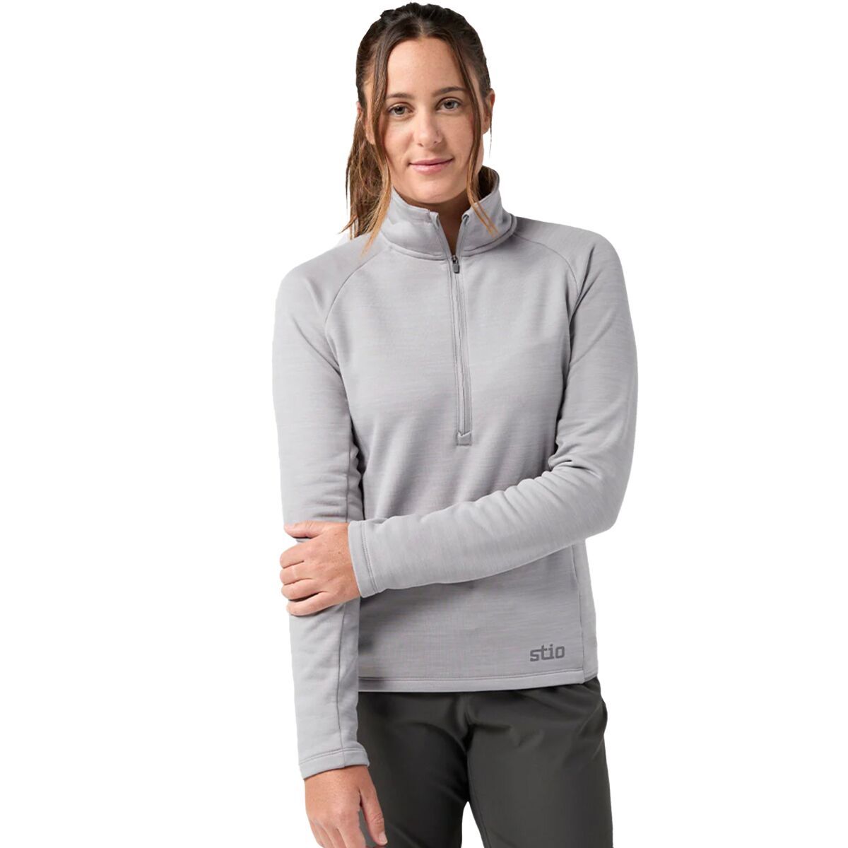 

Гладируемый пуловер с молнией до середины Power stretch Stio, цвет alloy heather