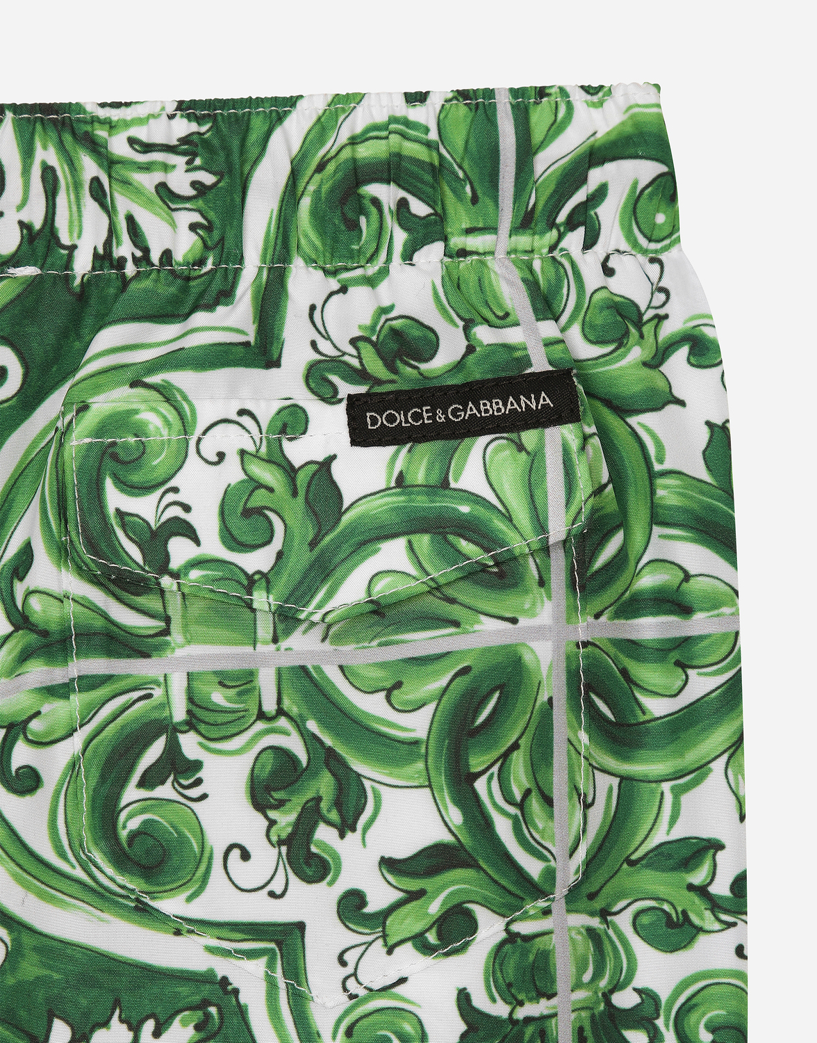 Нейлоновые плавки с принтом в зеленую майолику Dolce&Gabbana, мультиколор — фото 4