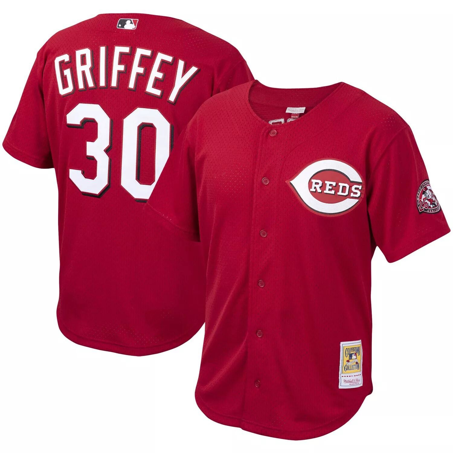 Молодежная майка Кена Гриффи-младшего «Митчелл и Несс» Red Cincinnati Reds Cooperstown Collection Unbranded — фото 3