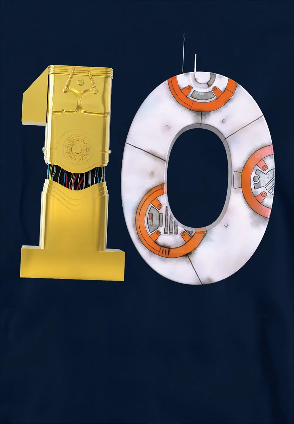 Детская худи Star Wars C3PO BB8, Disney, темно-синий — фото 2