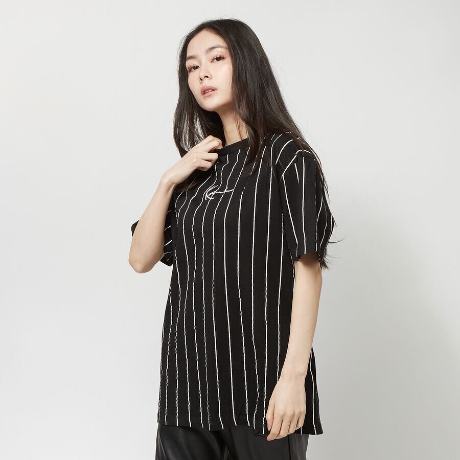 

Маленькая футболка Signature Essential Pinstripe OS Karl Kani, цвет black/white