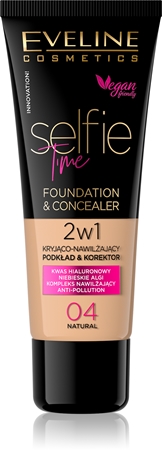 

2 в 1 тональный крем и консилер Eveline Cosmetics Selfie Time, 04 Natural 30 ml