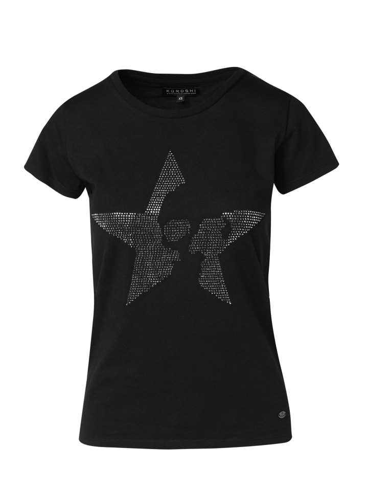 

Женская футболка с коротким рукавом ЧЕРНОГО цвета KOROSHI, Черный, Женская футболка с коротким рукавом ЧЕРНОГО цвета KOROSHI