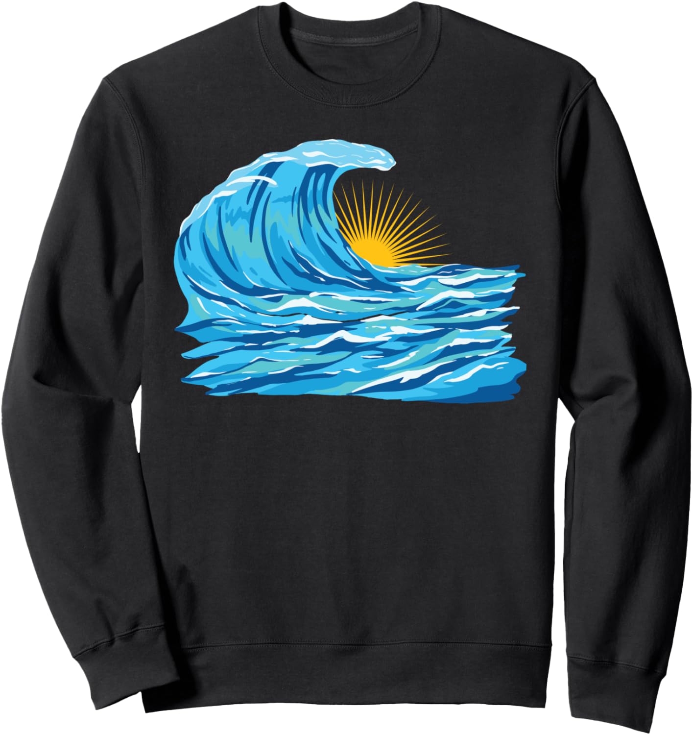

Иллюстрация «Закат над океаном, восход солнца, волна», толстовка с морским принтом Ocean Wave Sun Sunset Sun Rise Waves, черный