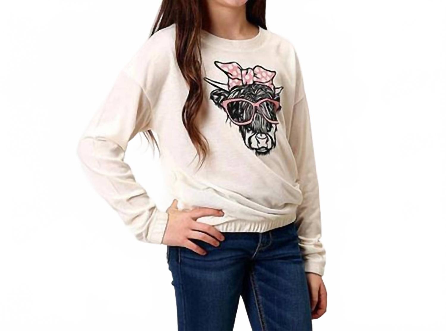 

Roper Детская рубашка с длинными рукавами из ткани «хайлендская корова» белого цвета