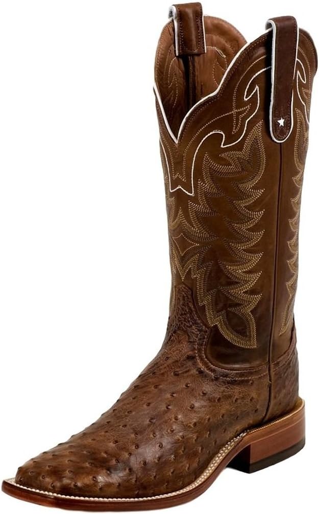 

Мужские сапоги Tony Lama Hays 13 Full Quill - коллекция El Paso - кожа каштанового цвета, дизайн San Saba, квадратный носок, шоколадный