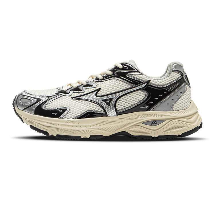

Кроссовки Racer S унисекс с низким верхом бежевый/черный/серебристый Mizuno