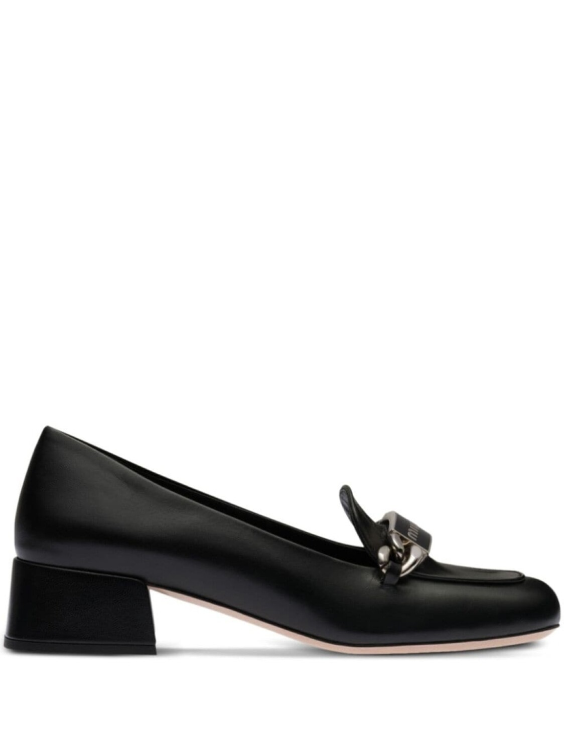 

Miu Miu лоферы с логотипом, черный