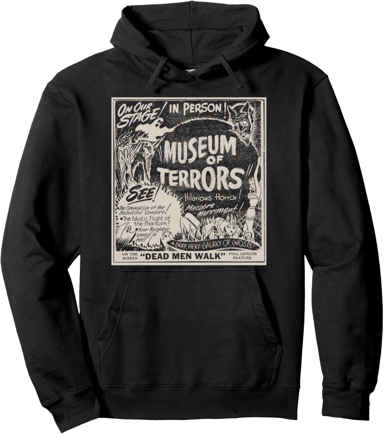 

Винтажная толстовка Thrasher Horror Movie Museum Horror на Хэллоуин Retro Halloween Vintage Horror Slasher Movie Gift, черный