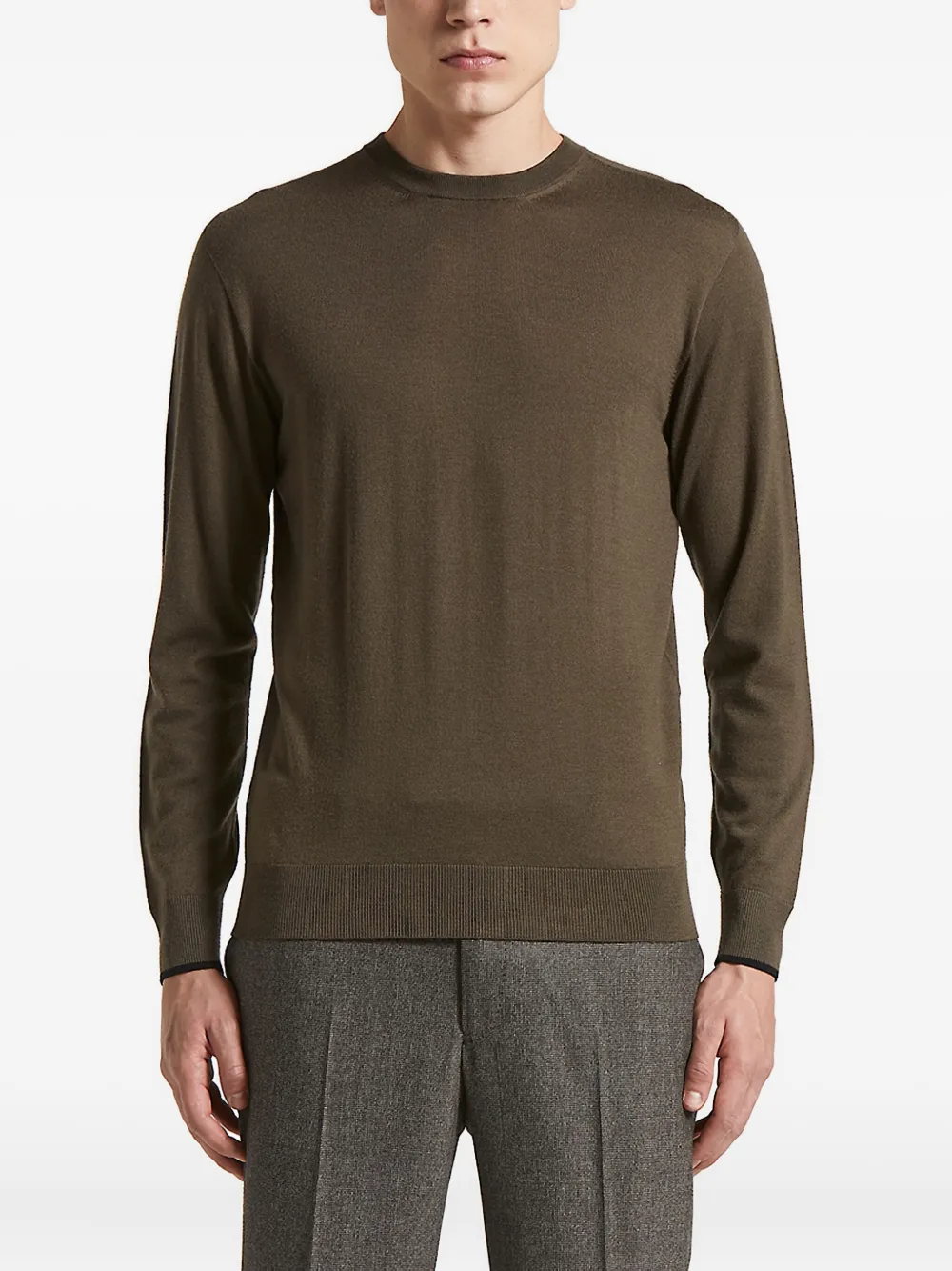 

Свитер с круглым вырезом и длинными рукавами Peserico, коричневый