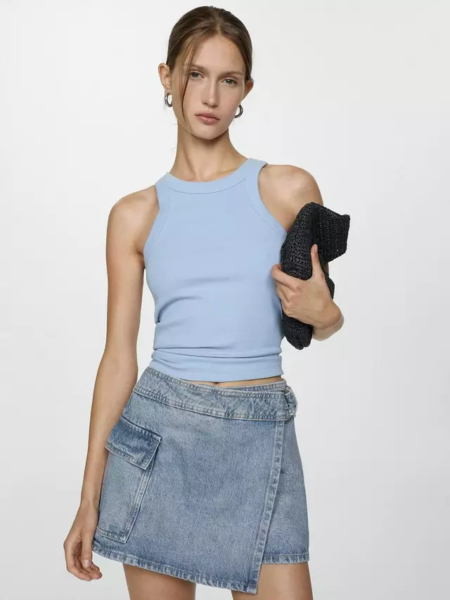 

Шорты Mango Mini Denim Skorts, цвет open/blue