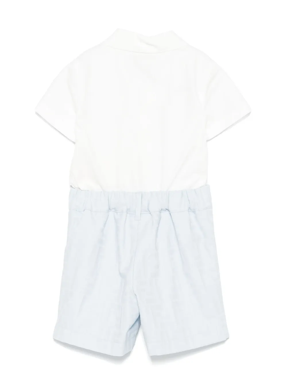 Комплект из рубашки и шортов с логотипом FF FENDI KIDS, синий — фото 2