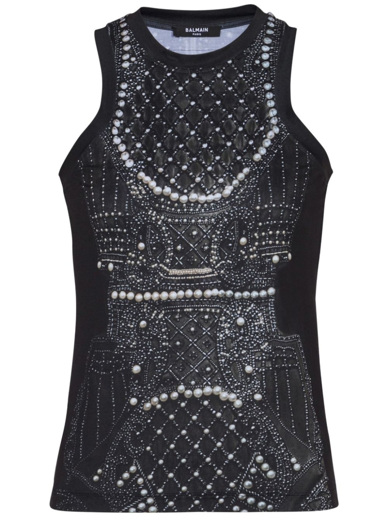 

Balmain топ с вышивкой, черный