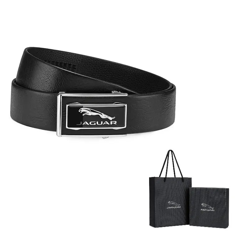 

JAGUAR Мужской кожаный ремень из коровьей кожи шириной 3.7 см, Black