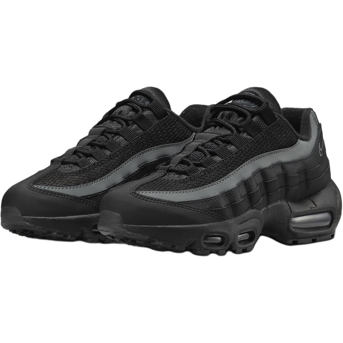 Nike Air Max 95 Устойчивые к истиранию Дышащие Низкие Повседневные Кроссовки для Подростков Черный, Black/Anthracite/Smoke Gray — фото 3
