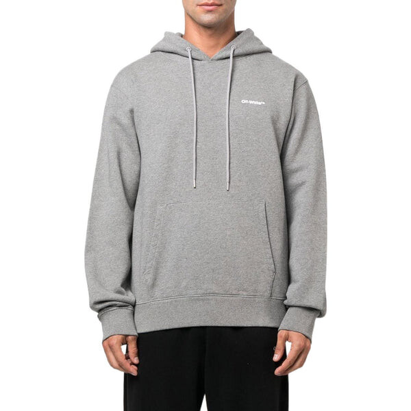 Толстовка wave outline diagonal slim hoodie 'grey marl' Off-White, серый — фото 2