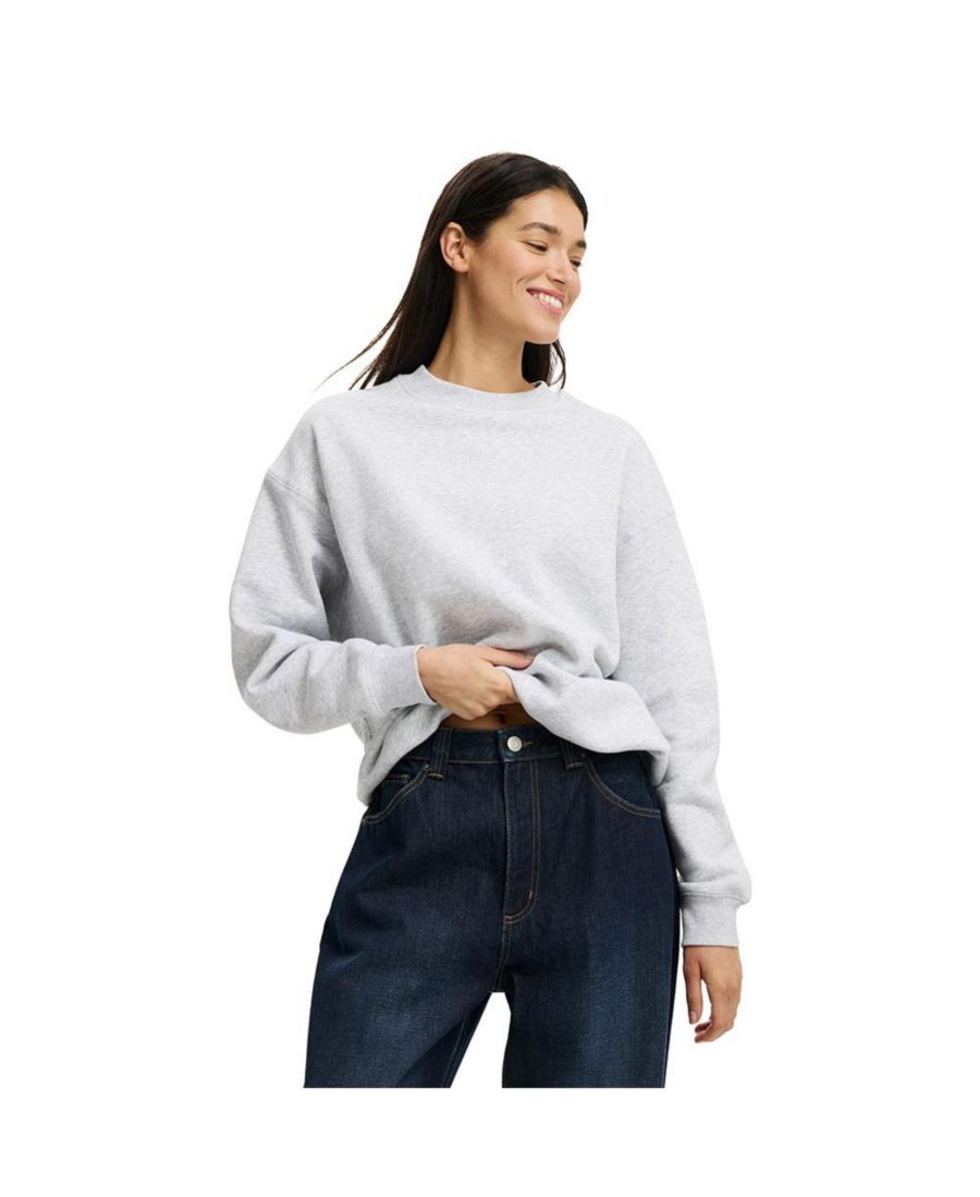 

Женская флисовая толстовка оверсайз COTTON ON, Soft grey marle