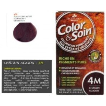 Les 3 Chenes Color & Soin Перманентный уход за волосами, цвет махагоново-каштановый, 4 м Les 3 ChÊNes — фото 2