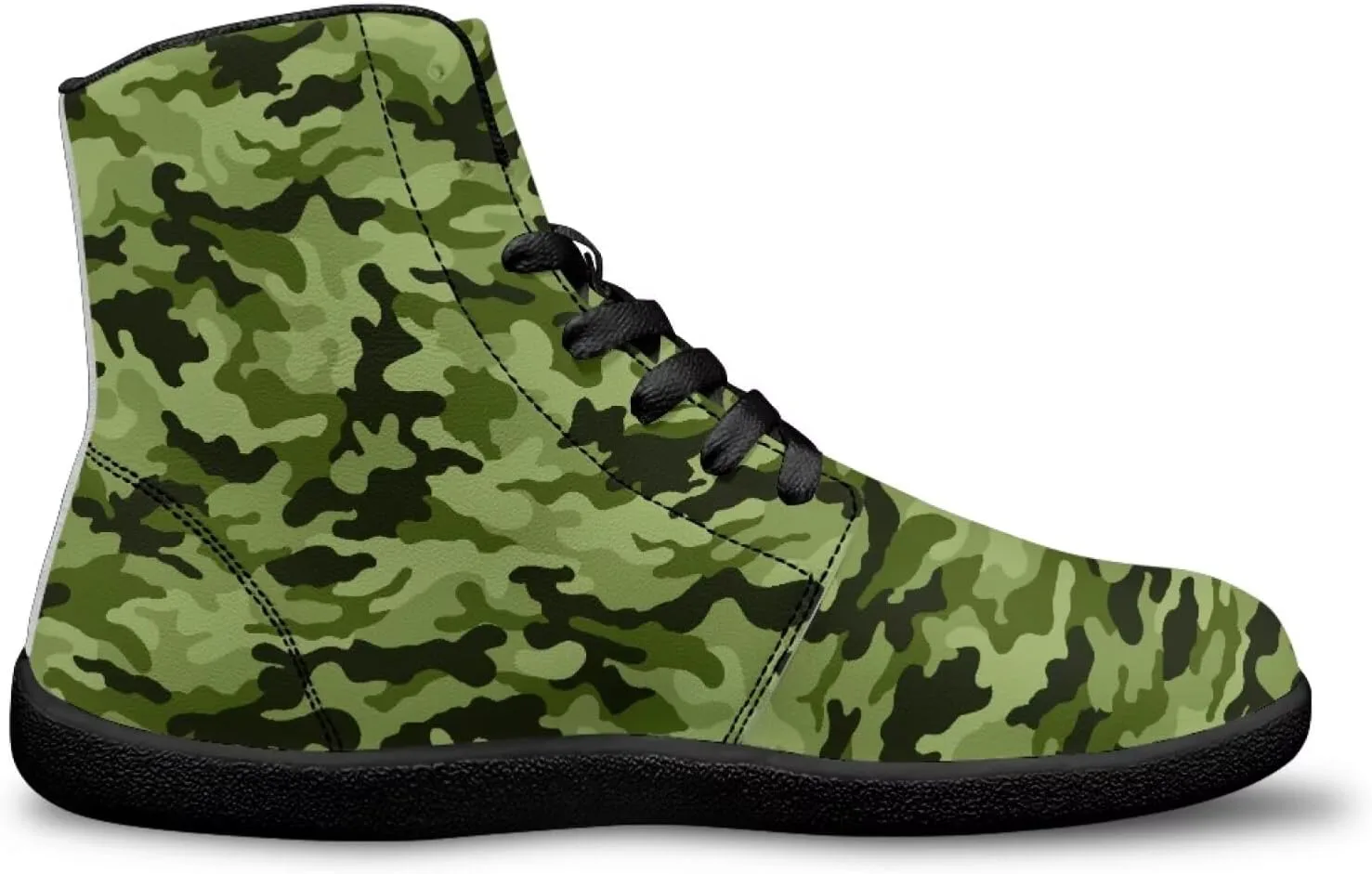 Мужские высокие кроссовки Barefoot с широкой коробкой для пальцев, подошвой с нулевым уклоном, противоскользящие, для походов и бега, ботинки до щиколотки Xixirimido, камуфляж — фото 2