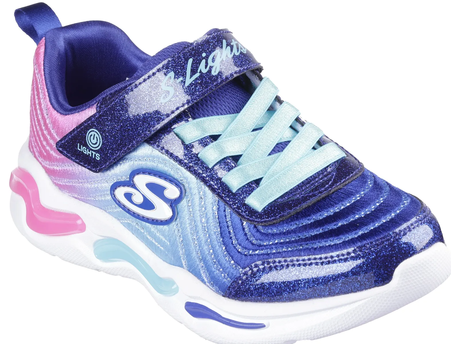 

Детские кроссовки Skechers "WAVY BEAMS", повседневная обувь, обувь на липучке, блестящая обувь с прохладным цветовым градиентом Skechers Kids, цвет Navy-Multi