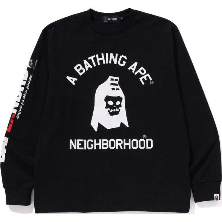 Футболка Bape X Naruto Ape Head с длинными рукавами A BATHING APE, серый — фото 3