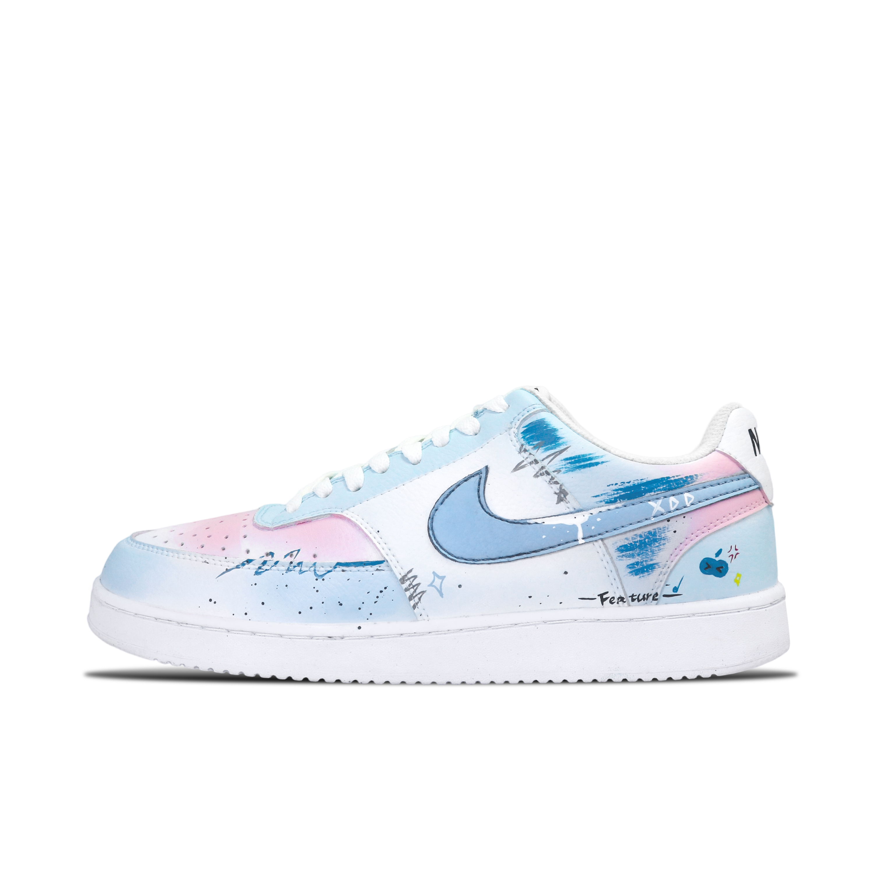 

Nike Кроссовки для скейтбординга Court Vision Graffiti Fantasy Low Top, мужские, сине-розовые