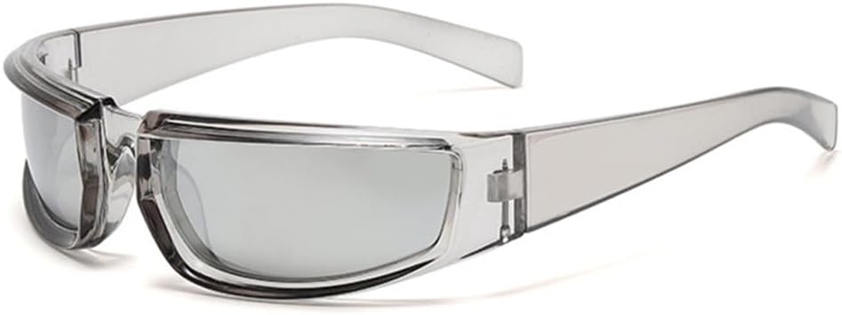 

Ретро-панк солнцезащитные очки для женщин с зеркальными линзами и защитой от УФ-излучения UV400; очки для мужчин для активного отдыха и вождения HDUBFY, Grey Silver Mirror