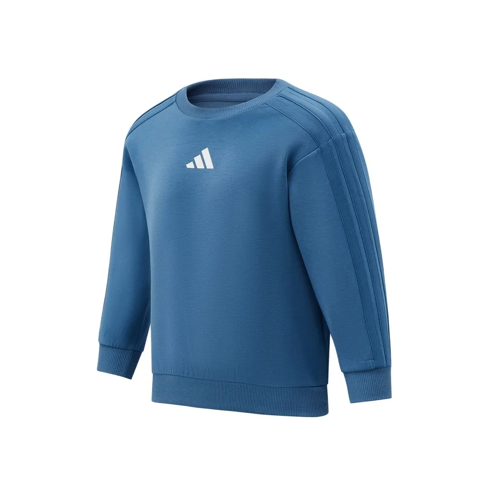Детский свитшот с круглым вырезом Adidas, синий — фото 4