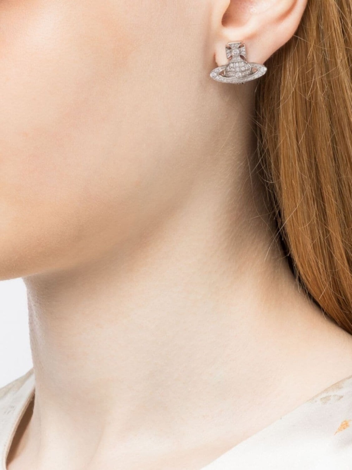 Серьги-гвоздики Orb с кристаллами Vivienne Westwood, серебряный — фото 2